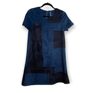 Lord & Taylor Design Lab Faux Suede Patchwork Sheath  Dress